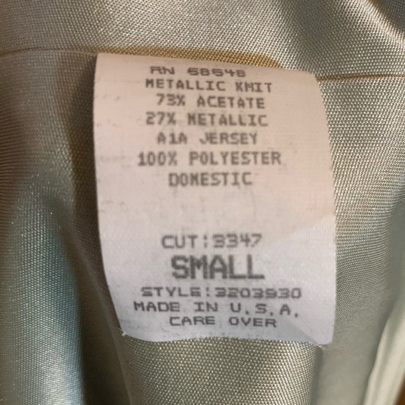 Shimmering Metallic Green Knit Evening Dress SizeS - Picture 6 of 8